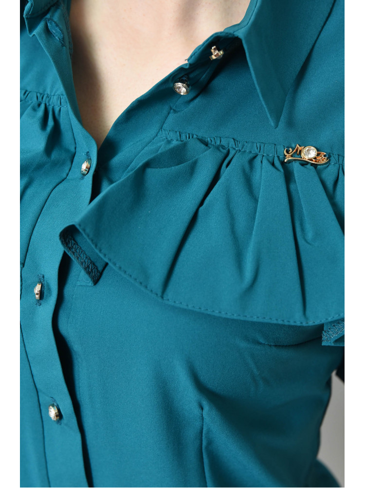 Блуза женская однотонная изумрудного цвета 137985 169982C