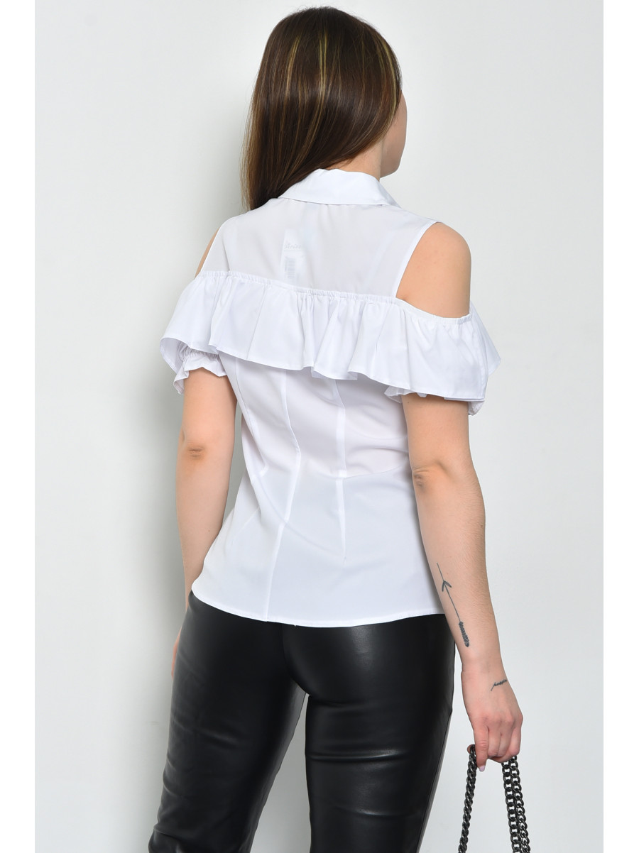 Блуза жіноча однотонна білого кольору 103741 169985C