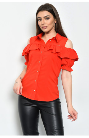 Блуза женская однотонная красного цвета 137831 169989C