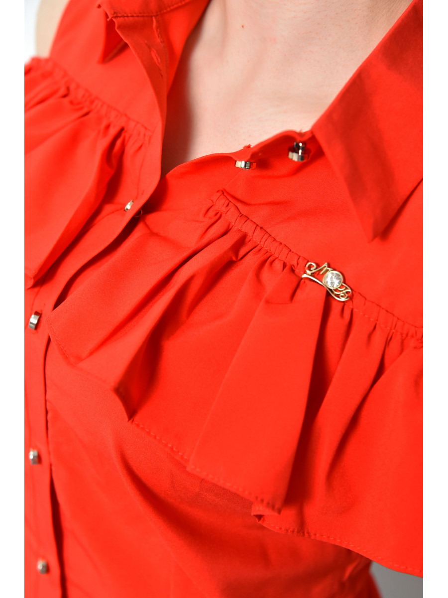 Блуза жіноча однотонна червоного кольору 137831 169989C
