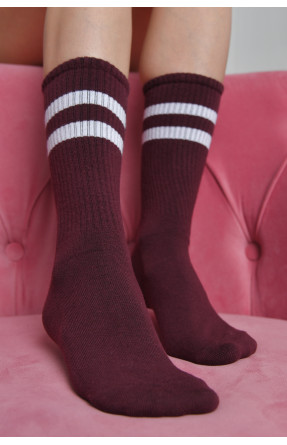 Шкарпетки жіночі високі темно-бордового кольору розмір 36-40 170039C