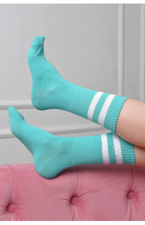 Шкарпетки жіночі високі бірюзового кольору розмір 36-40 170079C