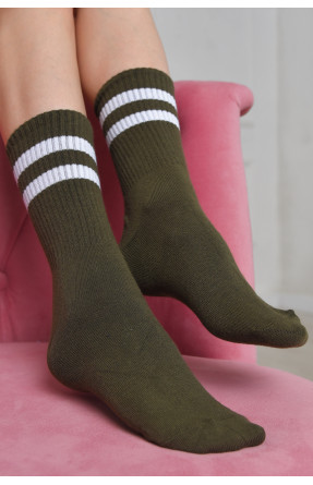 Шкарпетки жіночі високі кольору хакі  розмір 36-40 170081C