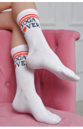 Шкарпетки жіночі високі білого кольору розмір 36-40 170089C