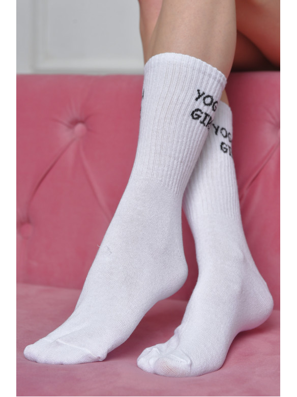 Шкарпетки жіночі високі білого кольору розмір 36-40 170091C