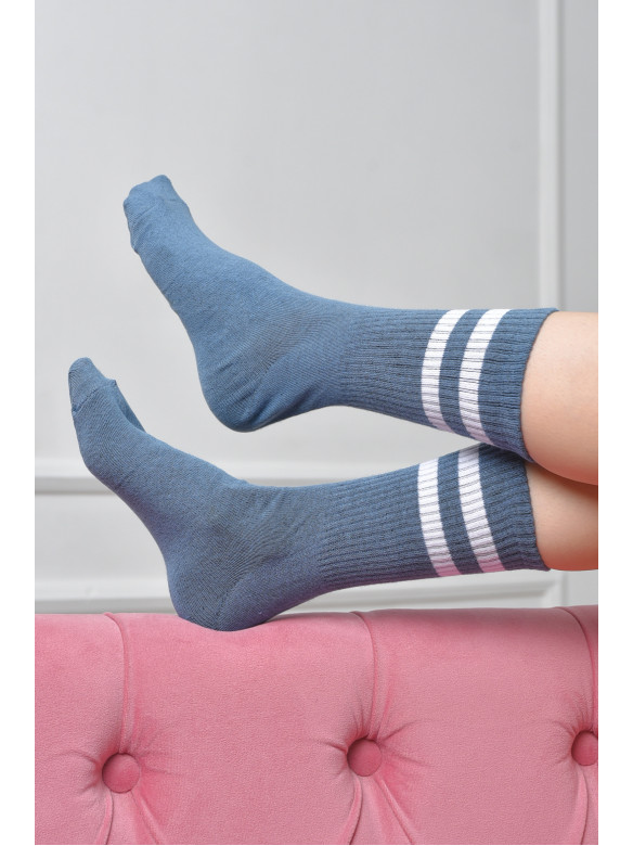 Шкарпетки жіночі високі темно-блакитного кольору розмір 36-40 170109C