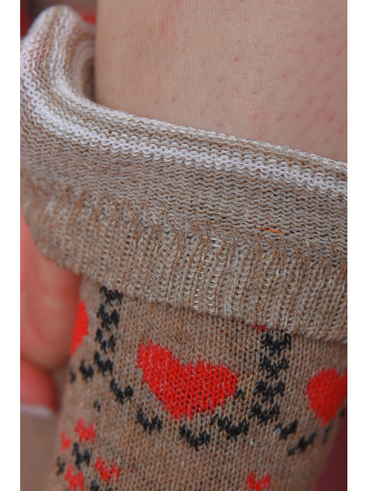 Носки женские с рисунком коричневого цвета размер 36-40 170112C