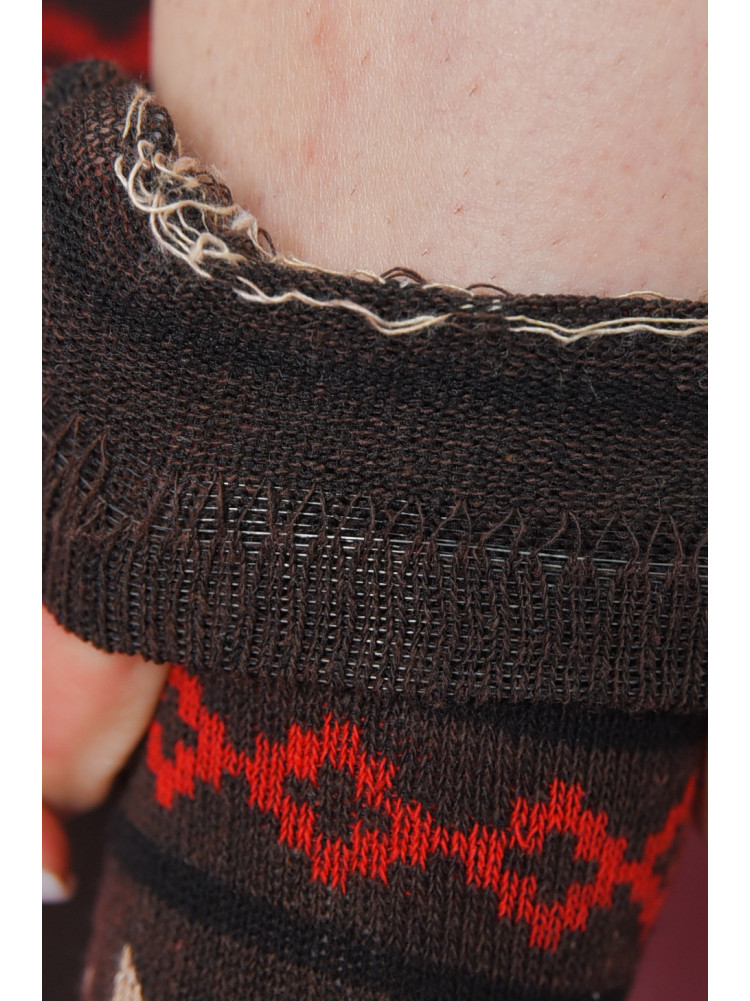 Носки женские с рисунком темно-коричневого цвета размер 36-40 170130C