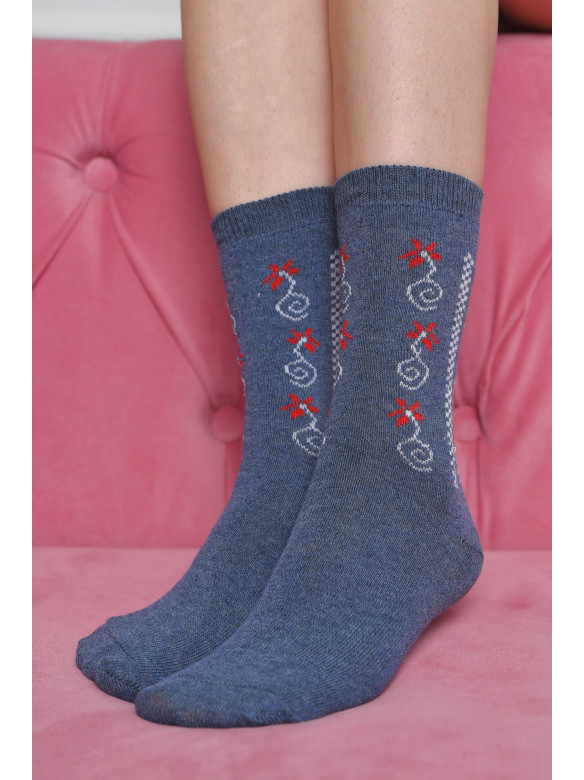 Шкарпетки жіночі з малюнком синього кольору розмір 36-40 170133C