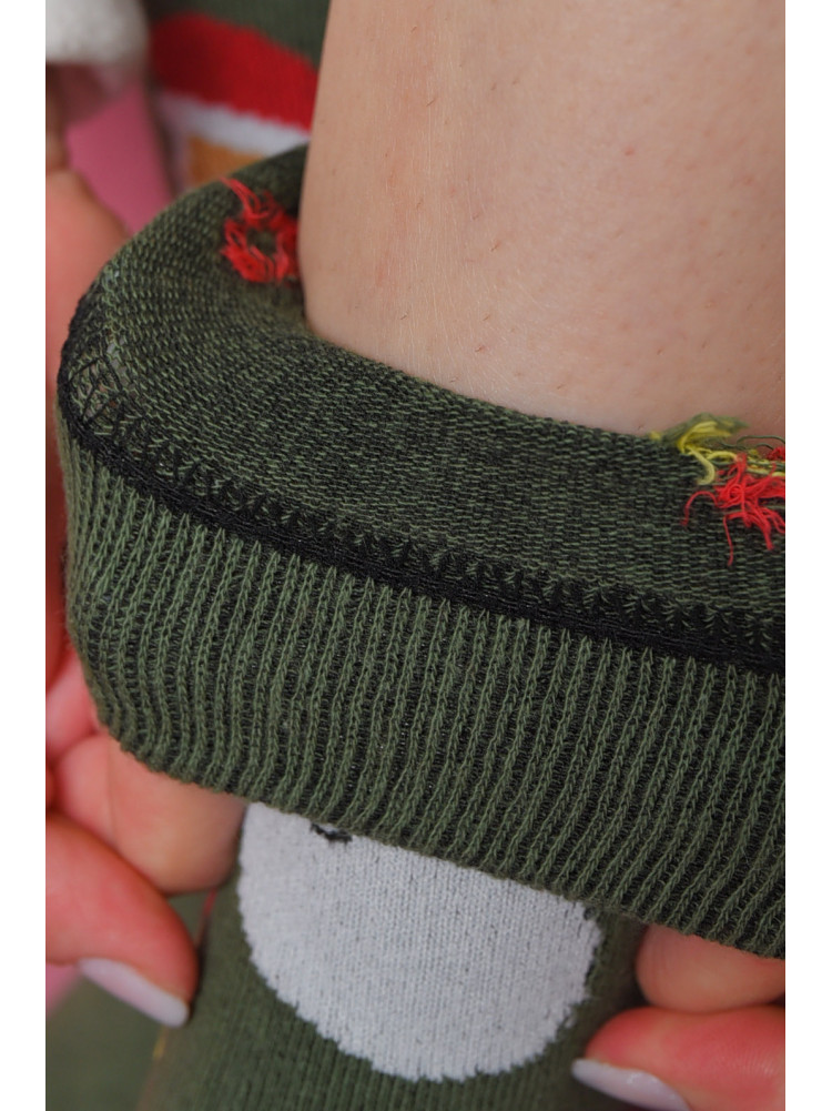 Шкарпетки жіночі новорічні зеленого кольору розмір 36-40 170138C