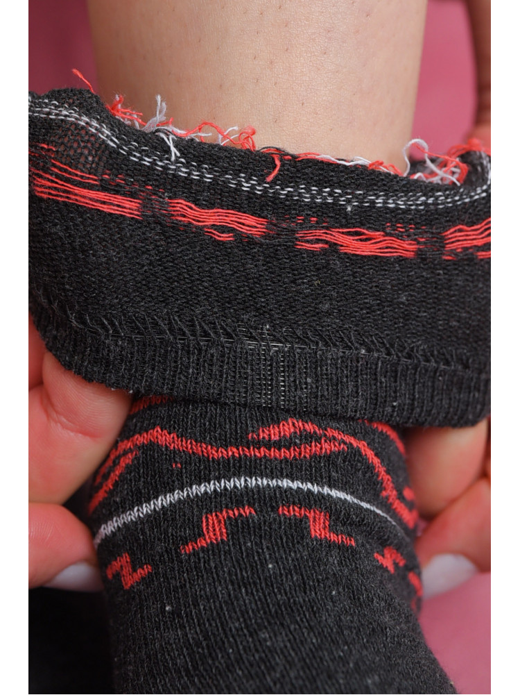 Шкарпетки жіночі з малюнком темно-сірого кольору розмір 36-40 170145C