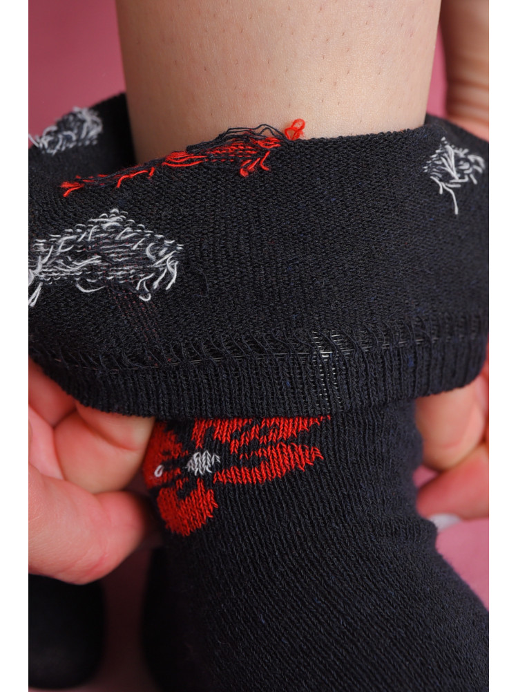 Шкарпетки жіночі з малюнком чорного кольору розмір 36-40 170146C