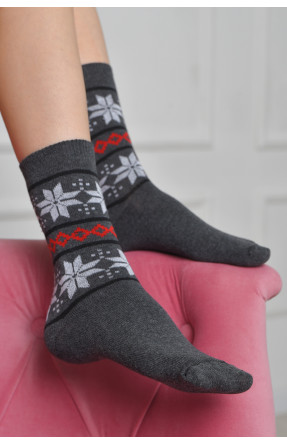 Шкарпетки жіночі з малюнком темно-сірого кольору розмір 36-40 170147C