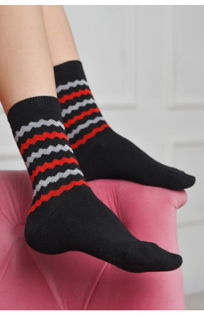 Шкарпетки жіночі з малюнком чорного кольору розмір 36-40 170149C