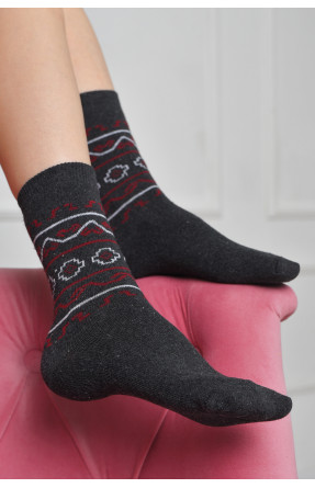 Шкарпетки жіночі з малюнком темно-сірого кольору розмір 36-40 170150C