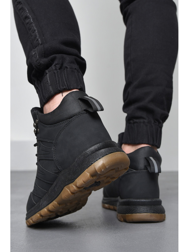 Ботинки мужские зимние на меху черного цвета YB10602-1 170190C
