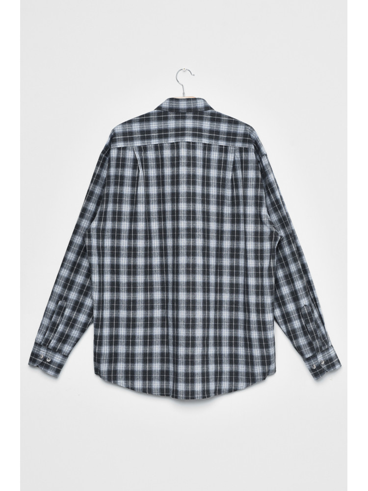 Рубашка мужская батальная  черного цвета в клеточку 170205C