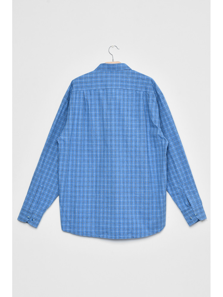 Рубашка мужская батальная голубого цвета в клеточку 403 170208C