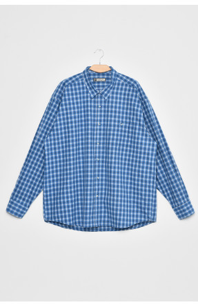Рубашка мужская батальная  синего цвета в клеточку 322 170254C