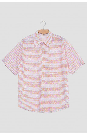 Рубашка мужская с разноцветной надписью 10047 170384C