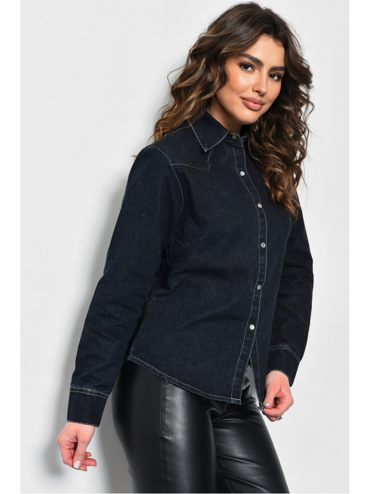 Сорочка жіноча джинсова темно-синього кольору 302 170402C