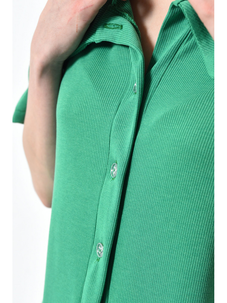 Костюм женский зеленого цвета в рубчик 005 170484C