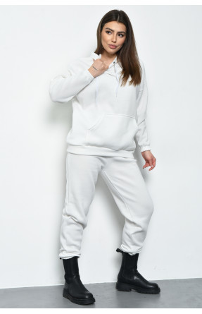 Спортивний костюм жіночий на флісі білого кольору 170525C