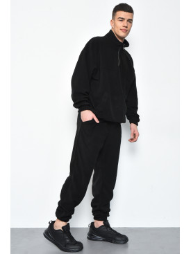 Спортивный костюм мужской флисовый черного цвета размер 46-48 170590C Спортивный костюм мужской флисовый черного цвета размер 46-48 170590C