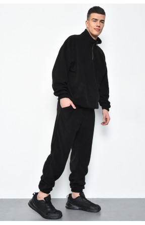 Спортивный костюм мужской флисовый черного цвета размер 46-48 170590C