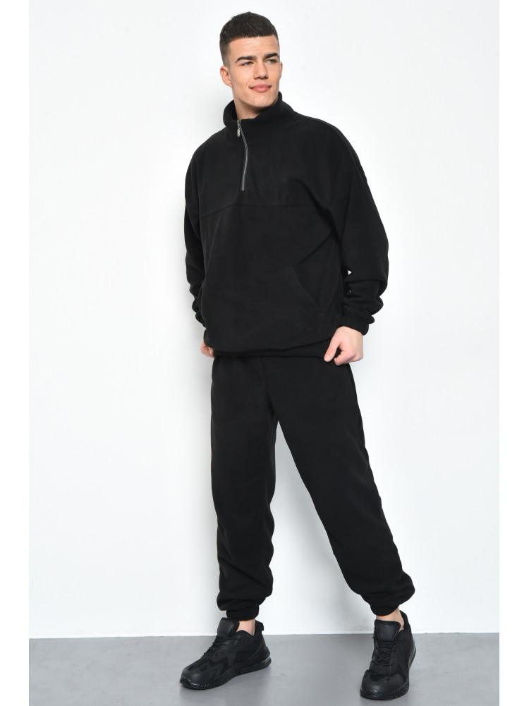 Спортивный костюм мужской флисовый черного цвета размер 46-48 170590C