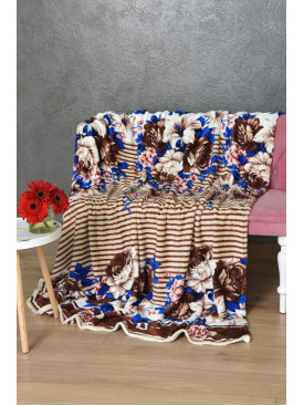 Плед коричневого цвета с принтом размер 180*200 170603C