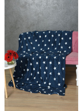 Плед синего цвета с принтом размер 150*200 170611C Плед синего цвета с принтом размер 150*200 170611C