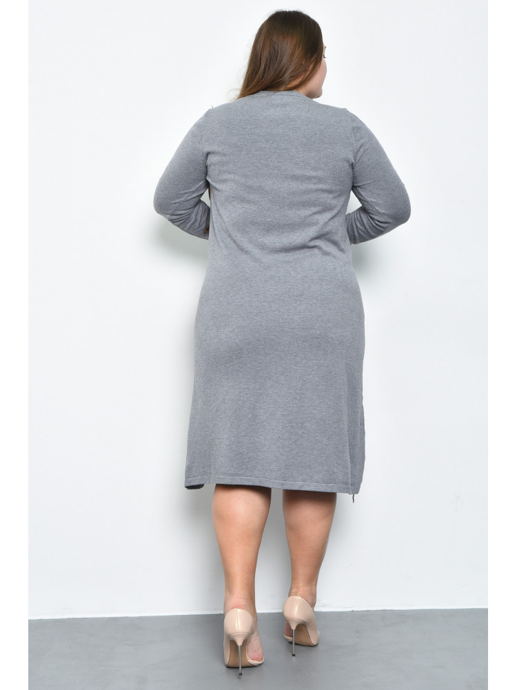 Сукня жіноча однотонна сірого кольору батал 6013 170615C
