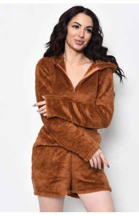 Пижама-комбинезон женская коричневого цвета 485 170633C
