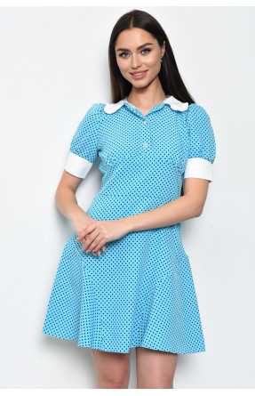 Платье женское в горошек голубого цвета 240 170634C