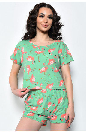 Пижама женская летняя шорты+футболка салатового цвета 19009,25 170635C