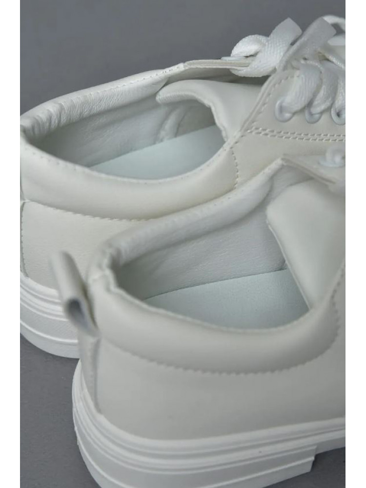 Туфлі жіночі білого кольору на шнурівці 582-1 170704C