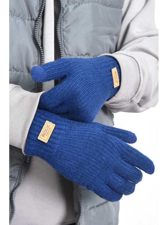 Перчатки мужские сенсорные с утеплителем синего цвета 8871 170847C