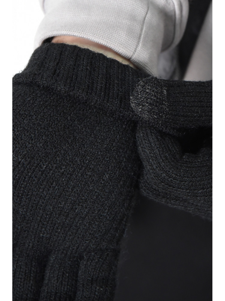 Перчатки мужские сенсорные с утеплителем черного цвета 8871 170850C