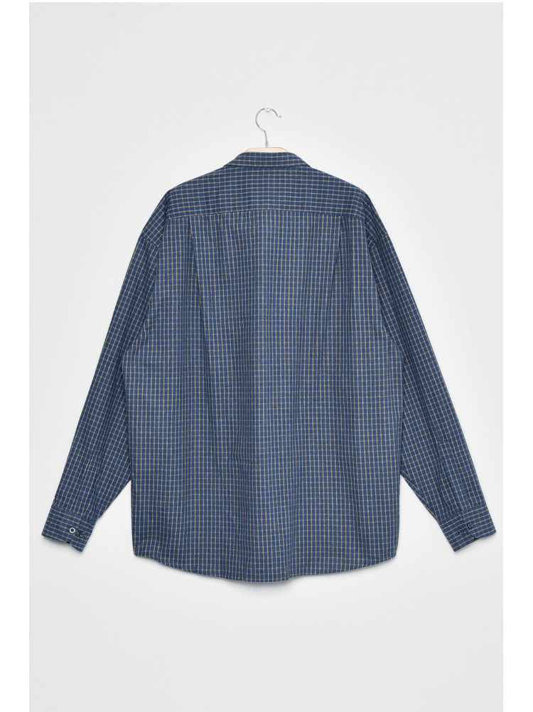 Рубашка мужская батальная синего цвета в клеточку 170856C