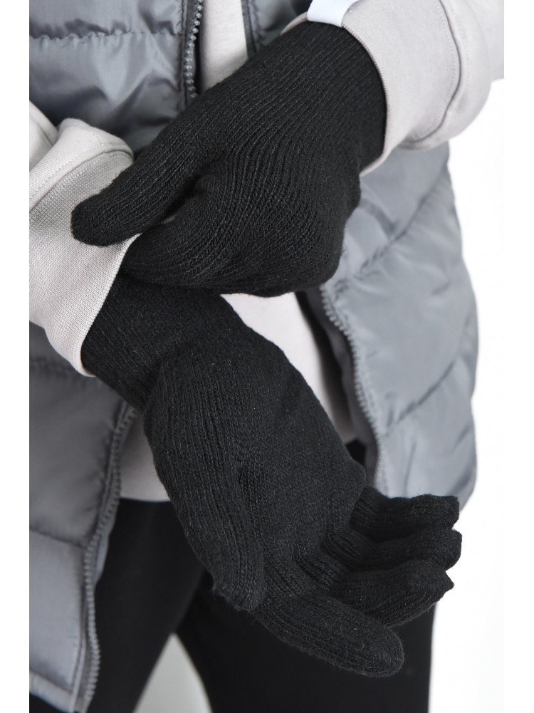 Перчатки мужские акриловые  с начесом черного цвета W4 170939C