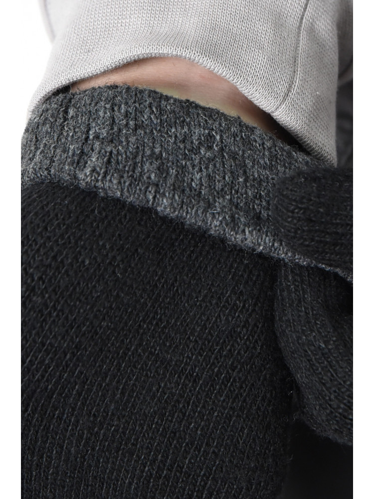 Перчатки мужские акриловые  с начесом черного цвета W1 170941C