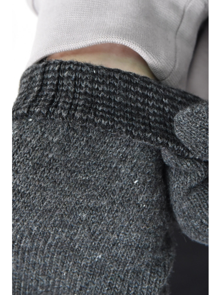 Рукавички чоловічі акрилові з начосом сірого кольору 8230 170956C