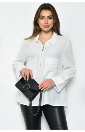 Блуза женская однотонная белого цвета 170975C