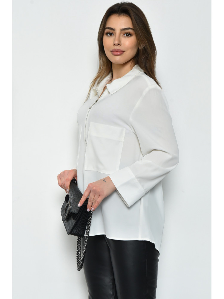 Блуза жіноча однотонна білого кольору 170975C