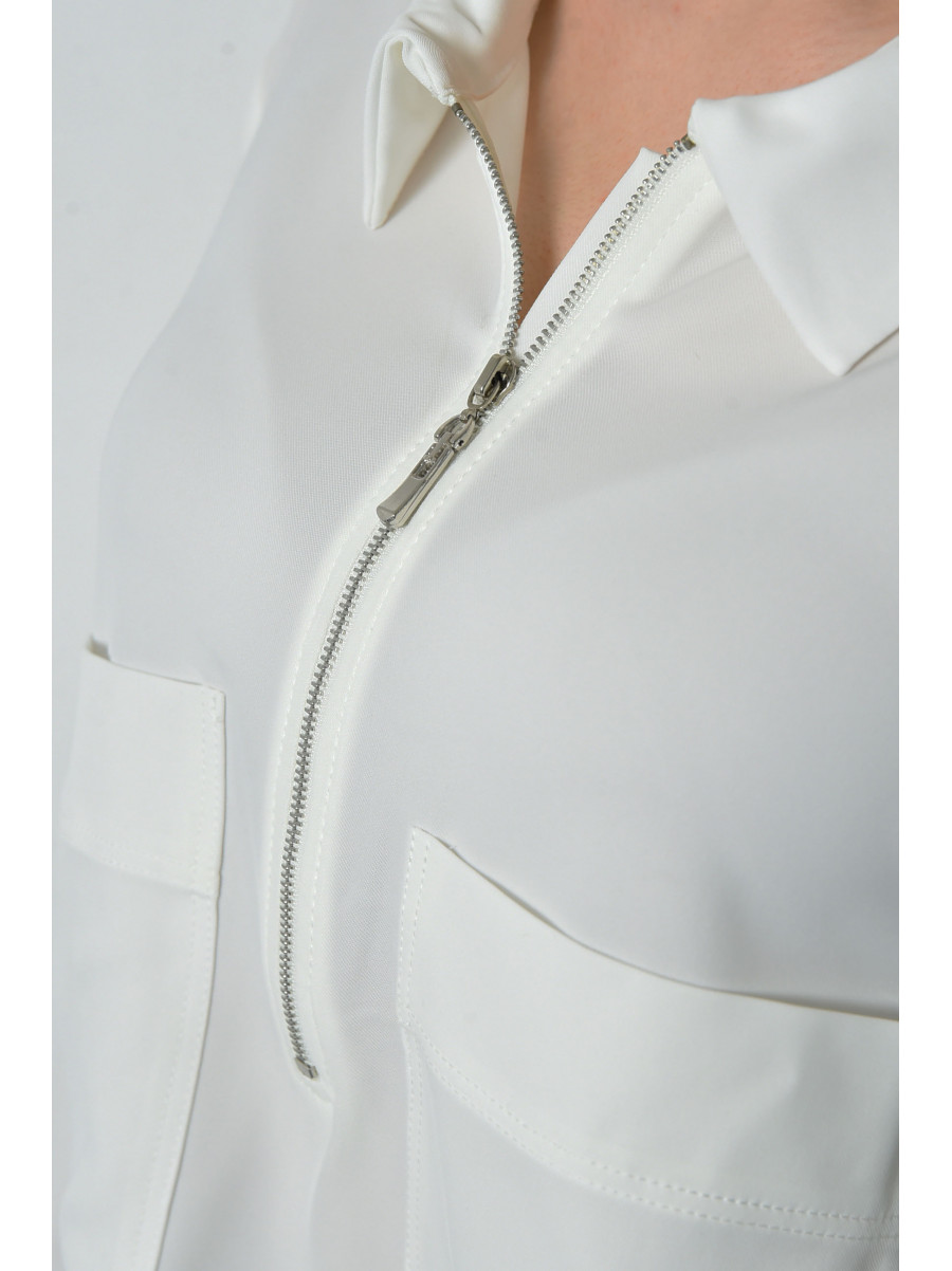 Блуза жіноча однотонна білого кольору 170975C