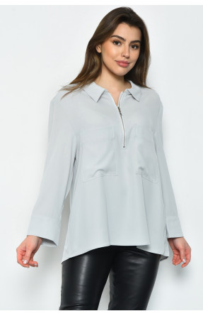 Блуза женская однотонная серого цвета 170981C