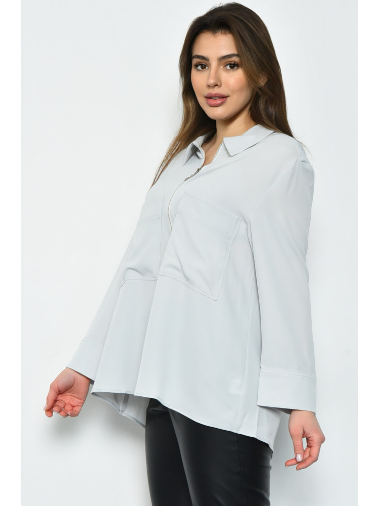 Блуза женская однотонная серого цвета 170981C