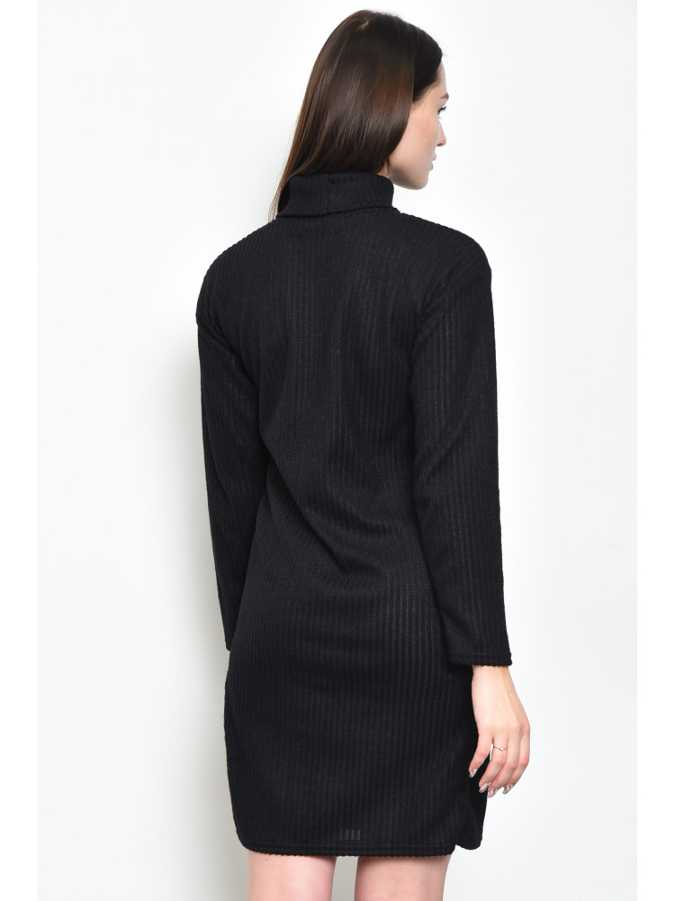 Сукня-гольф жіноча в рубчик чорного кольору 170995C