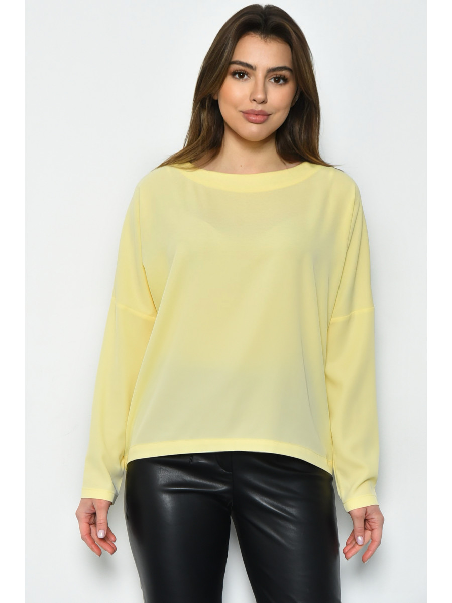 Блуза жіноча однотонна жовтого кольору 171017C
